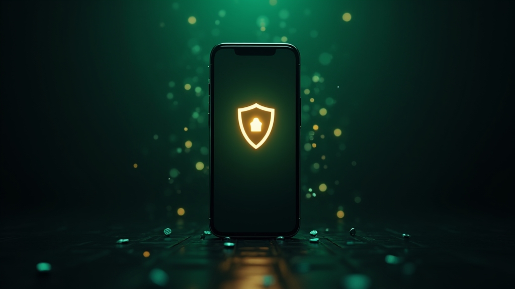 Telefon z ikoną bezpieczeństwa i ekranem logowania w kasynowym stylu