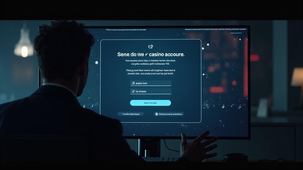 Ekran odzyskiwania dostępu do konta Energy Casino w ciemnej scenerii