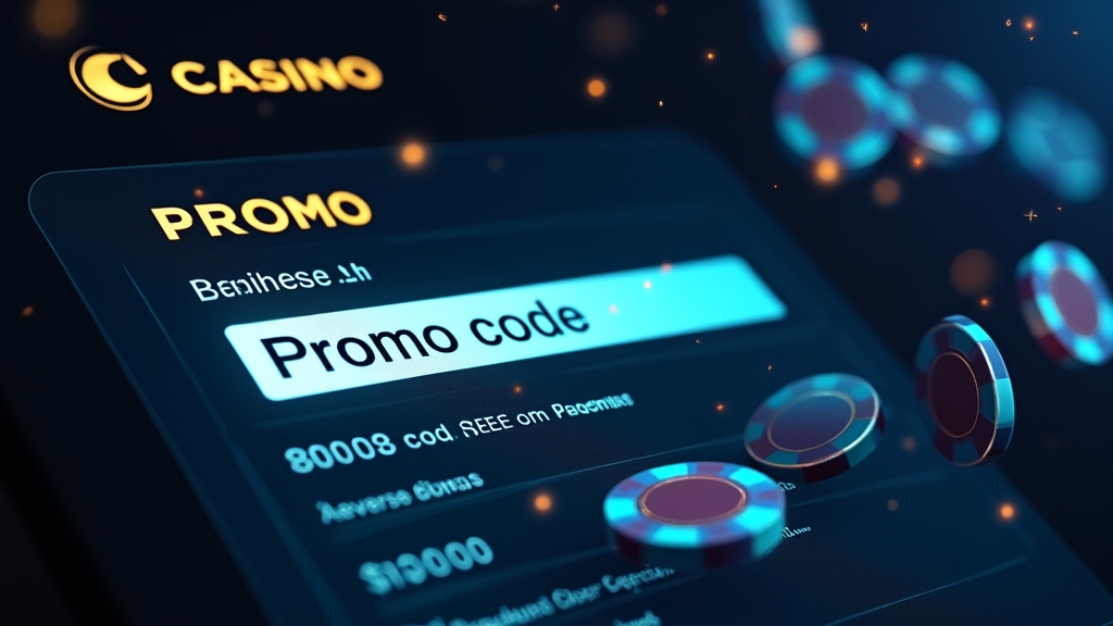 Ekran rejestracji kasyna z polem na kod promocyjny i ikonami bonusu