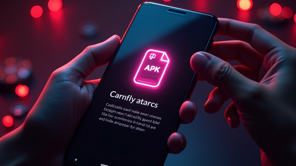 Telefon podczas instalacji pliku APK w kasynowym klimacie